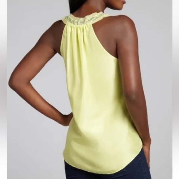 NWT Rebecca Taylor Silk Pastel Lime Sequin Blouse Tank Top - Picture 3 of 9